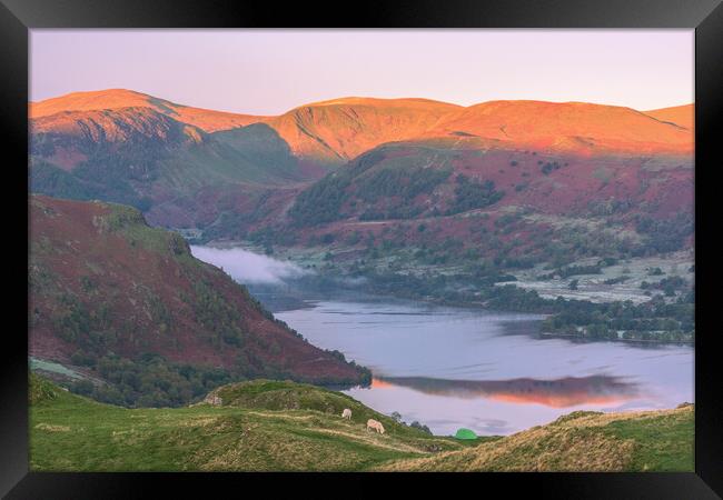 Ullswater sunrise Framed Print by John Finney