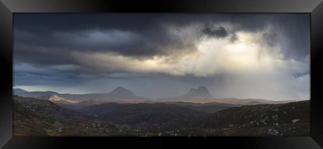 Suilven Storm Light Framed Print by John Finney