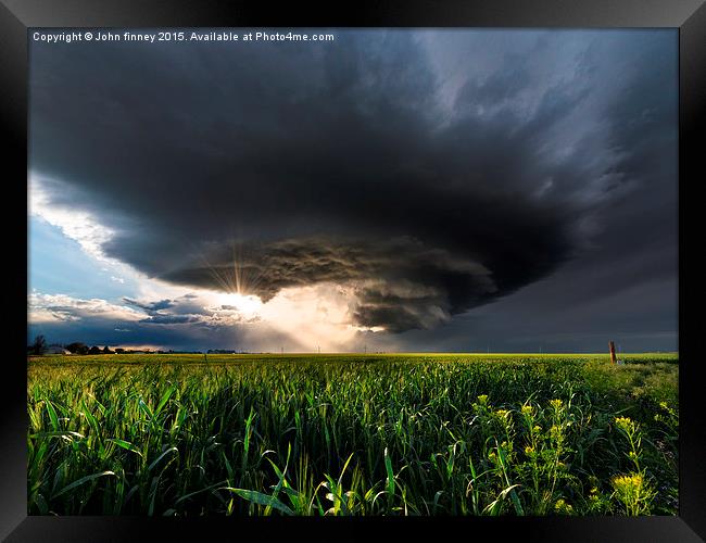  Arriba Mesocyclone storm, Colorado USA Framed Print by John Finney