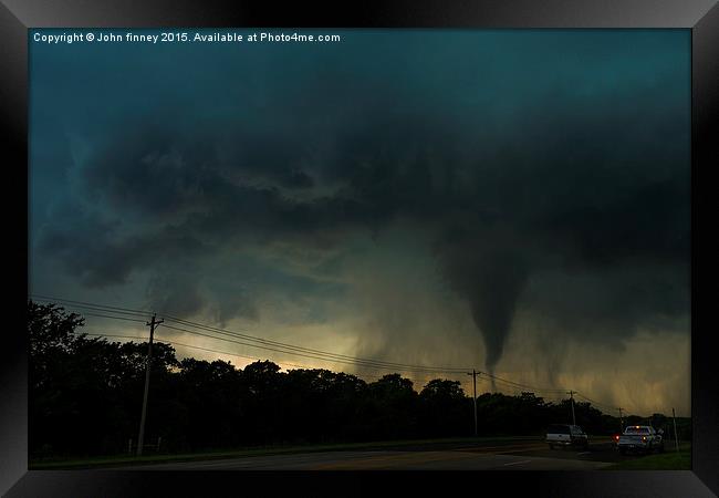 Tornado, Edmond, Oklahoma. Framed Print by John Finney