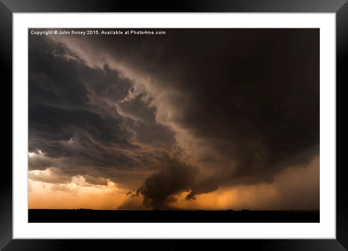 Tornado, Floydada, Texas Framed Mounted Print by John Finney