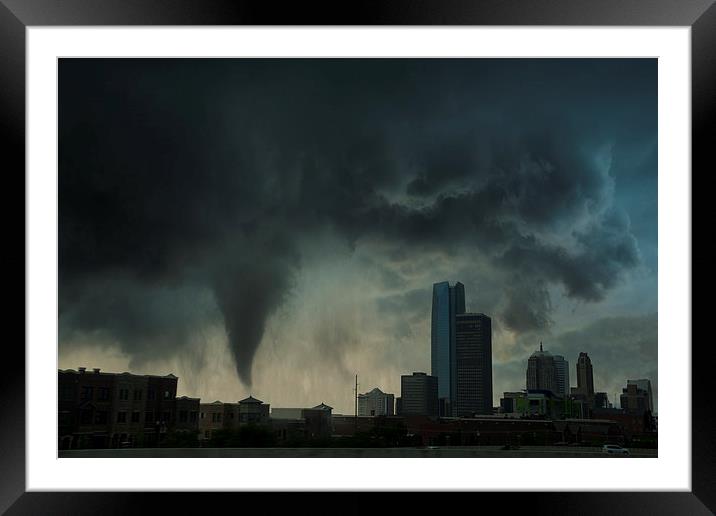  Tornado over Oklahoma city, USA. Framed Mounted Print by John Finney