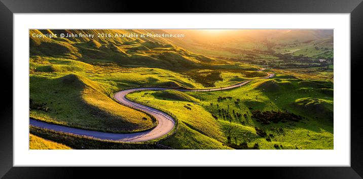 Edale valley in Derbyshire, Peak District, England Framed Mounted Print by John Finney