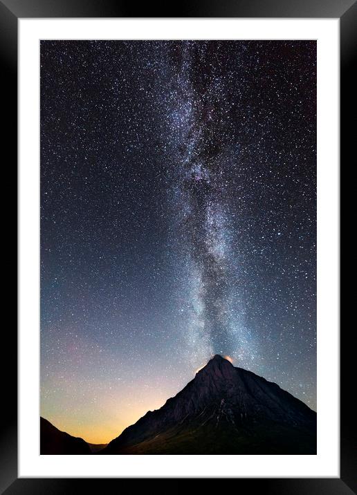 Milky Way over Buachaille Etive Mòr  Framed Mounted Print by John Finney