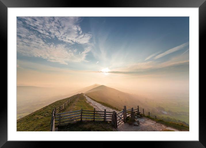 The Great Ridge sunrise. Framed Mounted Print by John Finney