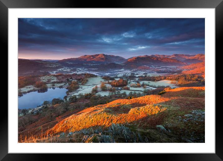 Great Langdale in Red  Framed Mounted Print by John Finney