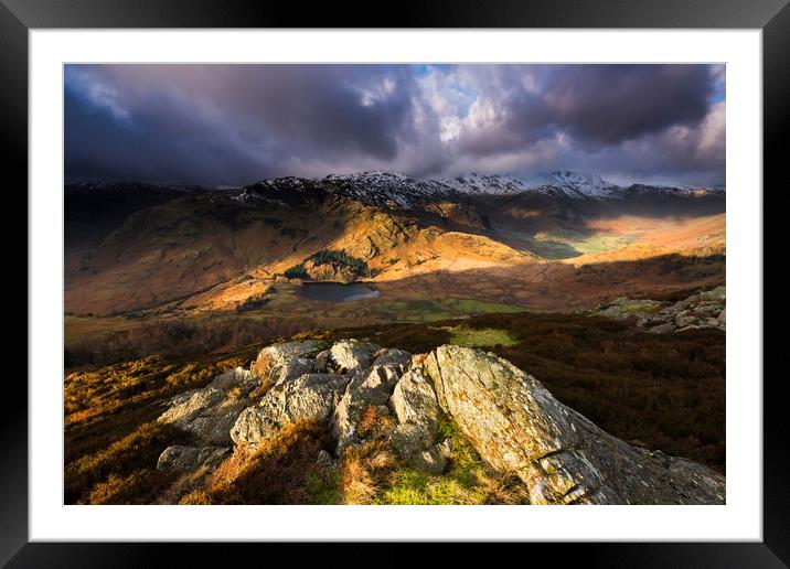 Little Langdales hanging valley  Framed Mounted Print by John Finney