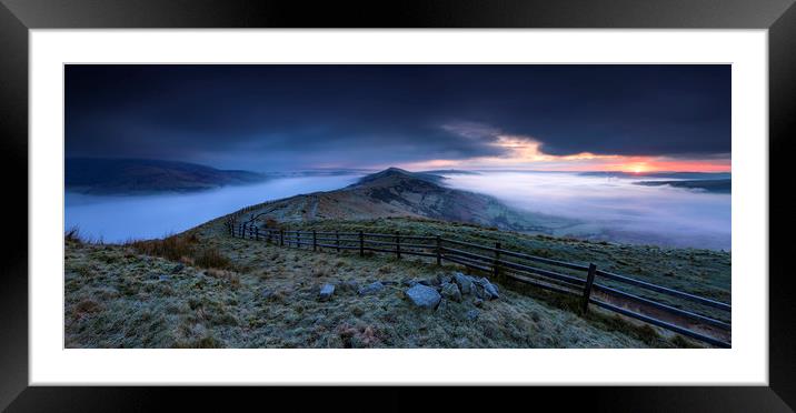 The Great Ridge at sunrise  Framed Mounted Print by John Finney