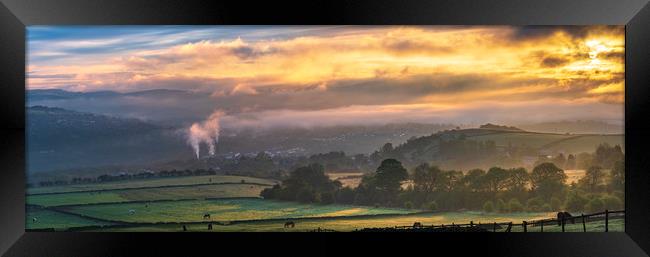 New Mills sunrise, English Peak District. UK. Framed Print by John Finney