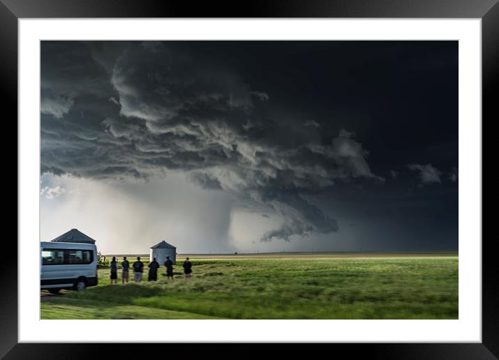 Severe Thunderstorm in Nebraska Framed Mounted Print by John Finney