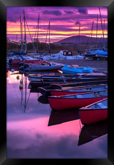 Derwent water sunrise, Lake District.  Framed Print by John Finney