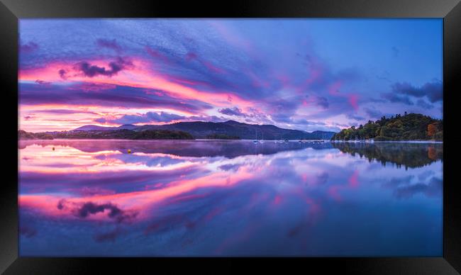 Derwent Water Symmetry, Lake District Framed Print by John Finney