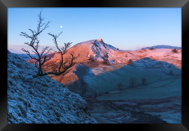 Chrome Hill Winter sunrise Framed Print by John Finney