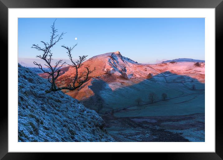 Chrome Hill Winter sunrise Framed Mounted Print by John Finney