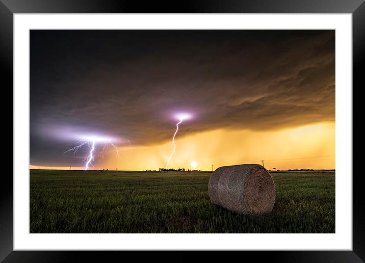The Mangum Storm, Oklahoma. Framed Mounted Print by John Finney