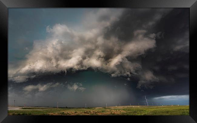 Kansas monster storm Framed Print by John Finney