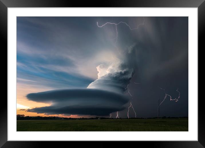 Mesocyclone Electric storm Framed Mounted Print by John Finney