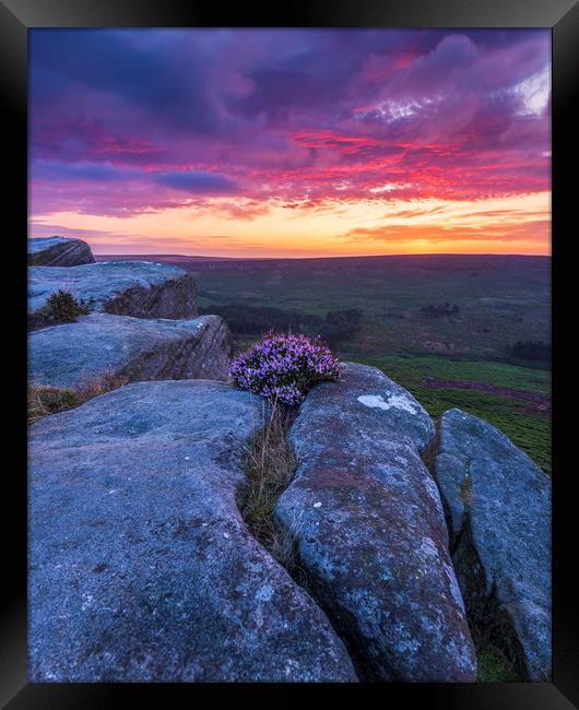 Peak District Purple Sunrise  Framed Print by John Finney