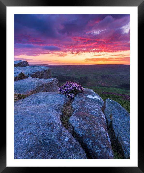 Peak District Purple Sunrise  Framed Mounted Print by John Finney