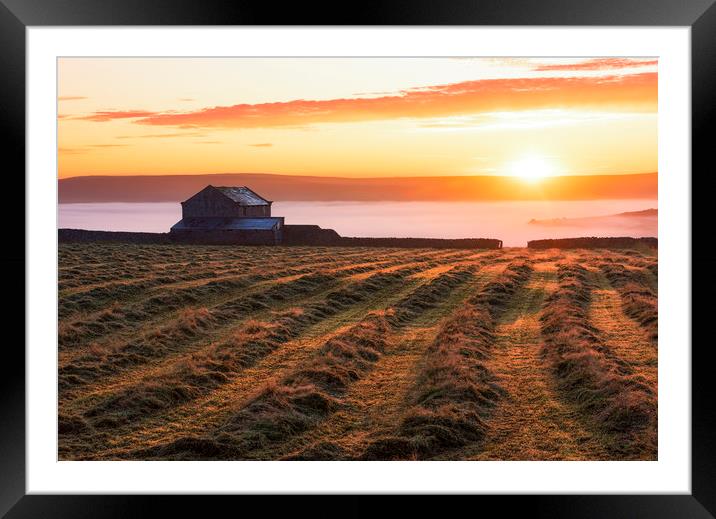 August Summer Sunrise over Derbyshire Framed Mounted Print by John Finney