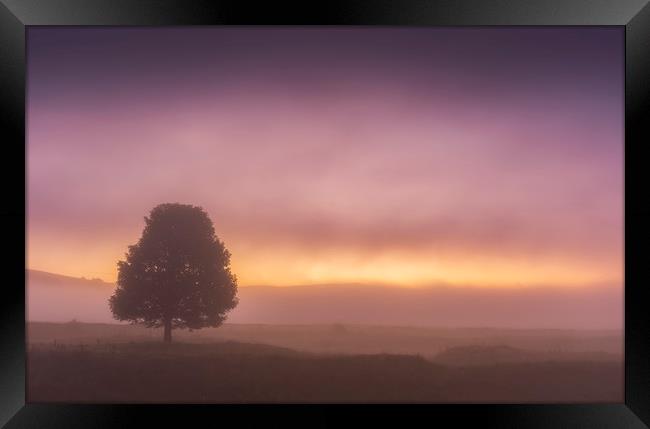 Derbyshire Dales Moody Dawn Framed Print by John Finney