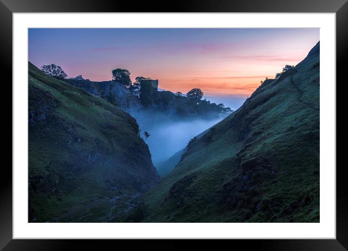 Cave Dale Haunted Dawn Framed Mounted Print by John Finney