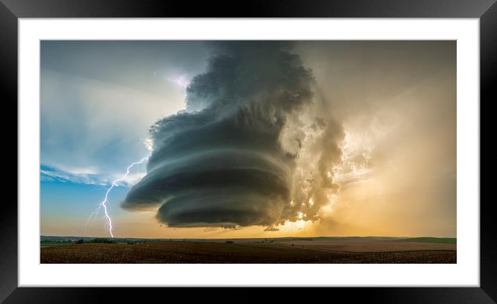 Backlit Mesocyclone  Framed Mounted Print by John Finney