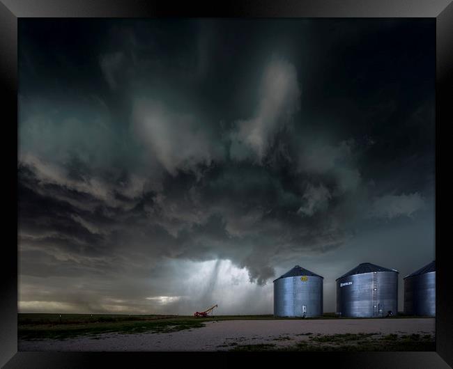 Colorado Silo Storm Framed Print by John Finney