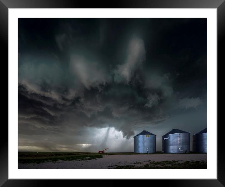 Colorado Silo Storm Framed Mounted Print by John Finney