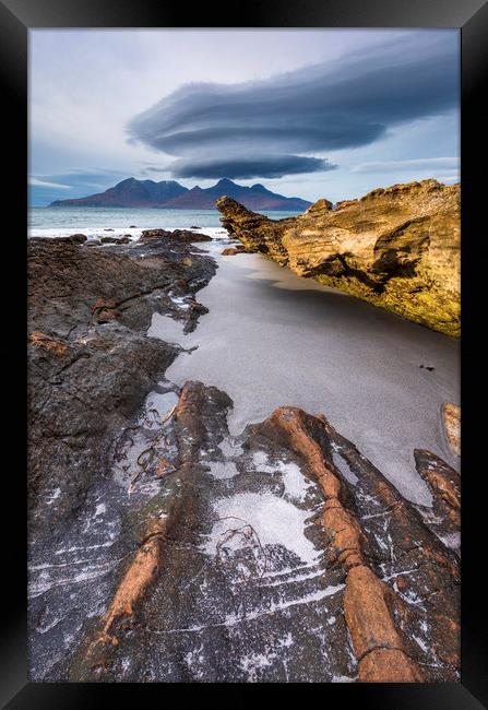 Lenticular clouds over the Isle of Rum  Framed Print by John Finney