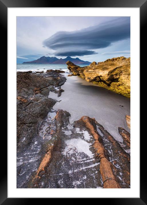 Lenticular clouds over the Isle of Rum  Framed Mounted Print by John Finney