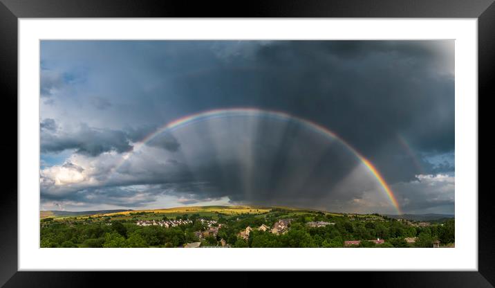 Anticrepuscular rays through a Rainbow Framed Mounted Print by John Finney