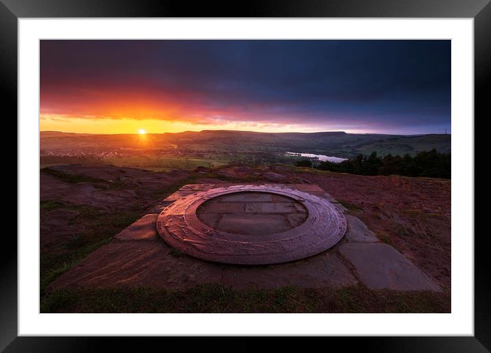 Eccles Pike Sunrise from the Summit Framed Mounted Print by John Finney