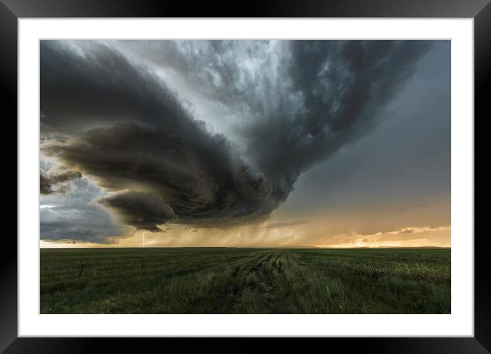 Montana Prairies Lightning Storm  Framed Mounted Print by John Finney