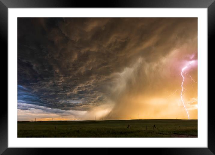 Mushroom Lightning, Colorado Framed Mounted Print by John Finney
