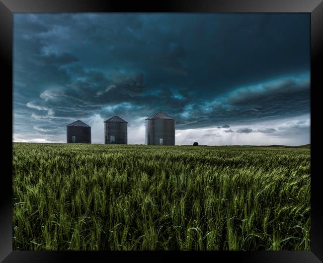 Montana Prairies Storm Framed Print by John Finney