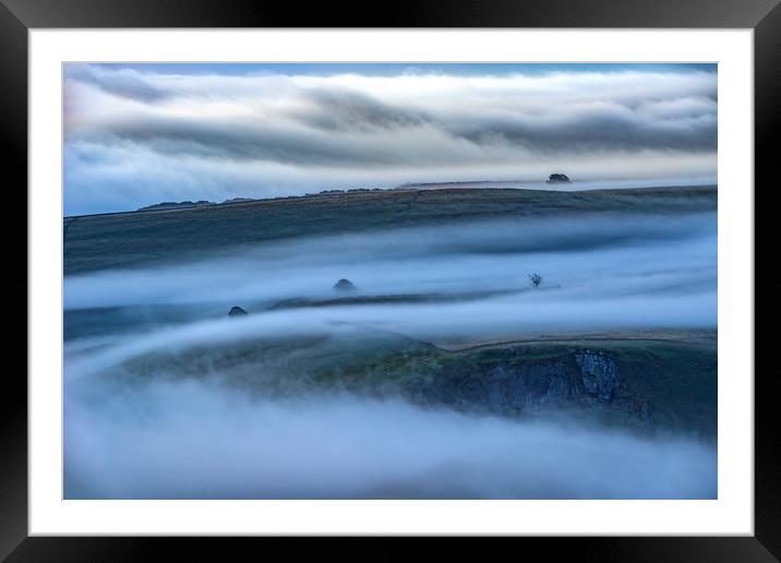 Winnats Pass misty dawn Framed Mounted Print by John Finney