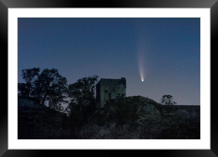 Comet Neowise over Peveril Castle, Derbyshire Framed Mounted Print by John Finney