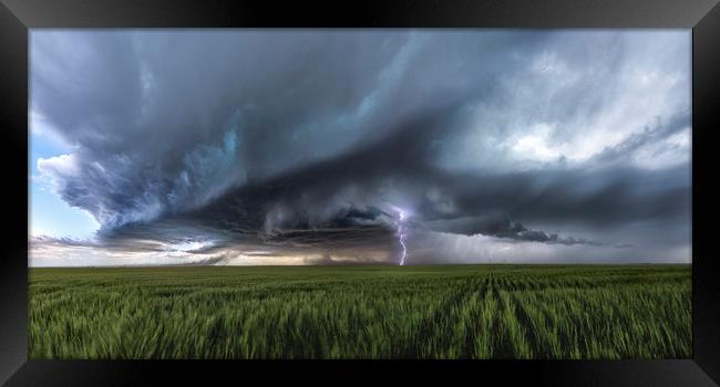 Colorado Supercell Storm, 2019.  Framed Print by John Finney