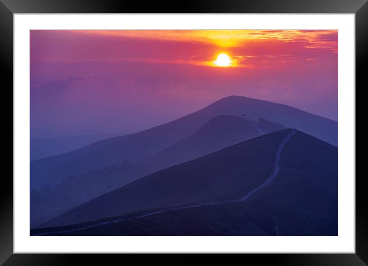 The Sunrise Layers of Back Tor, Peak District.  Framed Mounted Print by John Finney