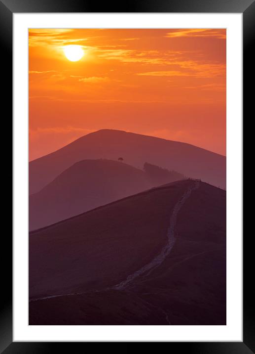 The Sunrise Layers of Back Tor, Peak District.   Framed Mounted Print by John Finney