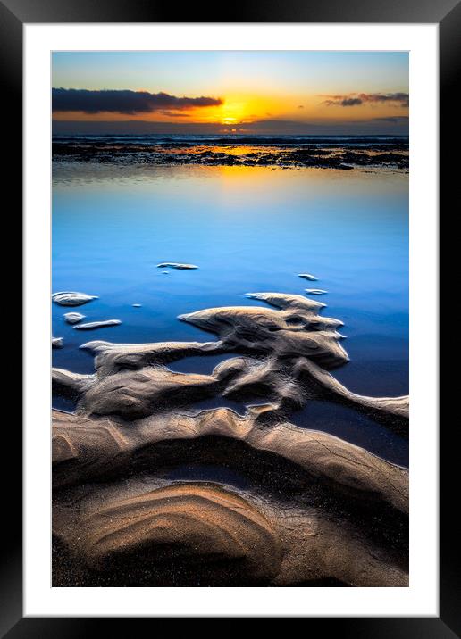 Robin Hoods Bay sunrise, Whitby, Yorkshire  Framed Mounted Print by John Finney