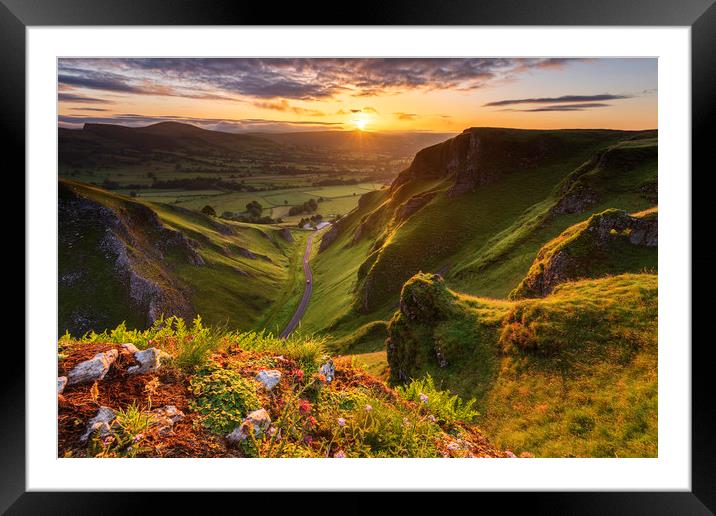 Winnat Pass Limestone Gorge Summer Sunrise  Framed Mounted Print by John Finney