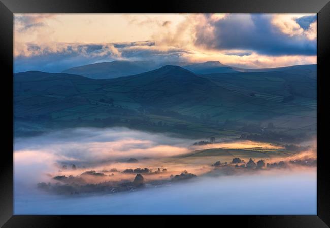 South Head & Kinder Scout sunrise Framed Print by John Finney