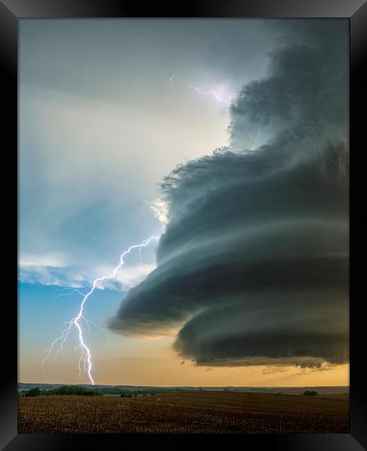 Extreme Weather Event, Tornado Alley, USA Framed Print by John Finney
