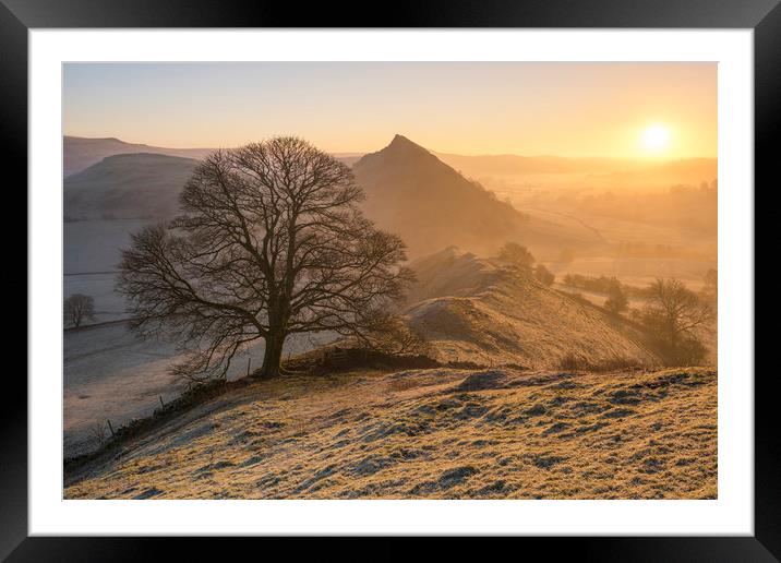 Parkhouse Hill sunrise from Chrome hill  Framed Mounted Print by John Finney