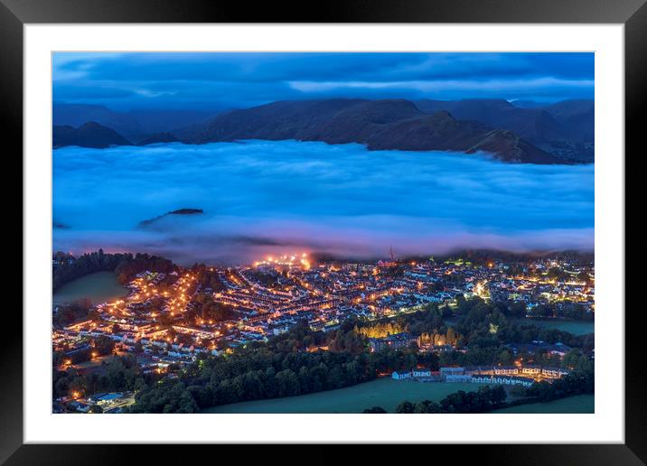Keswick Old Town, Lake District Framed Mounted Print by John Finney