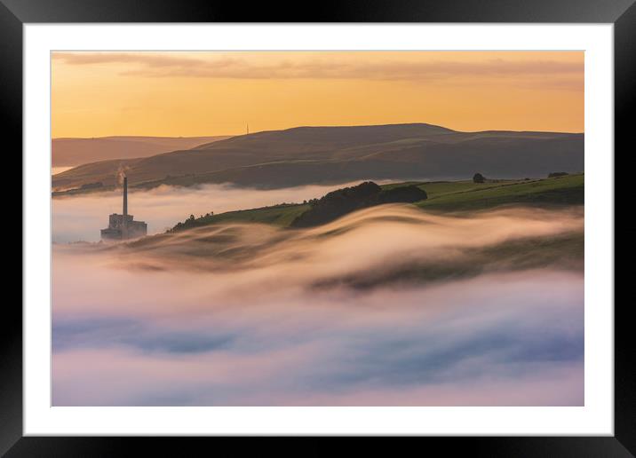 Castleton September Mists. Peak District Framed Mounted Print by John Finney