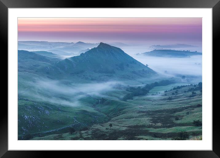 Chrome Hill misty Dawn Framed Mounted Print by John Finney