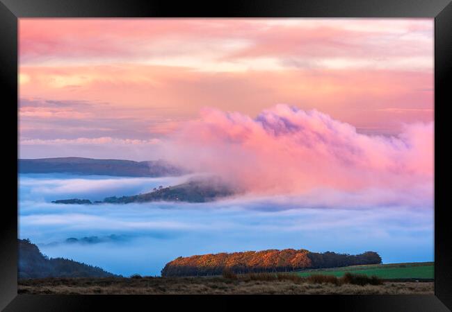 Flowing fog over Eccles Pike Framed Print by John Finney